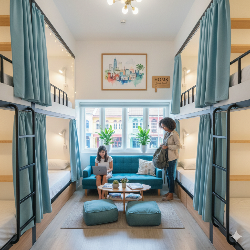 female-friendly hostels in Penang, especially in Georgetown, Homs Female Hostel,