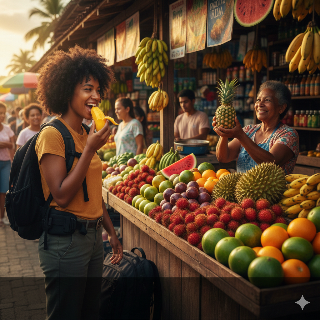 Fresh fruit market in Costa Rica