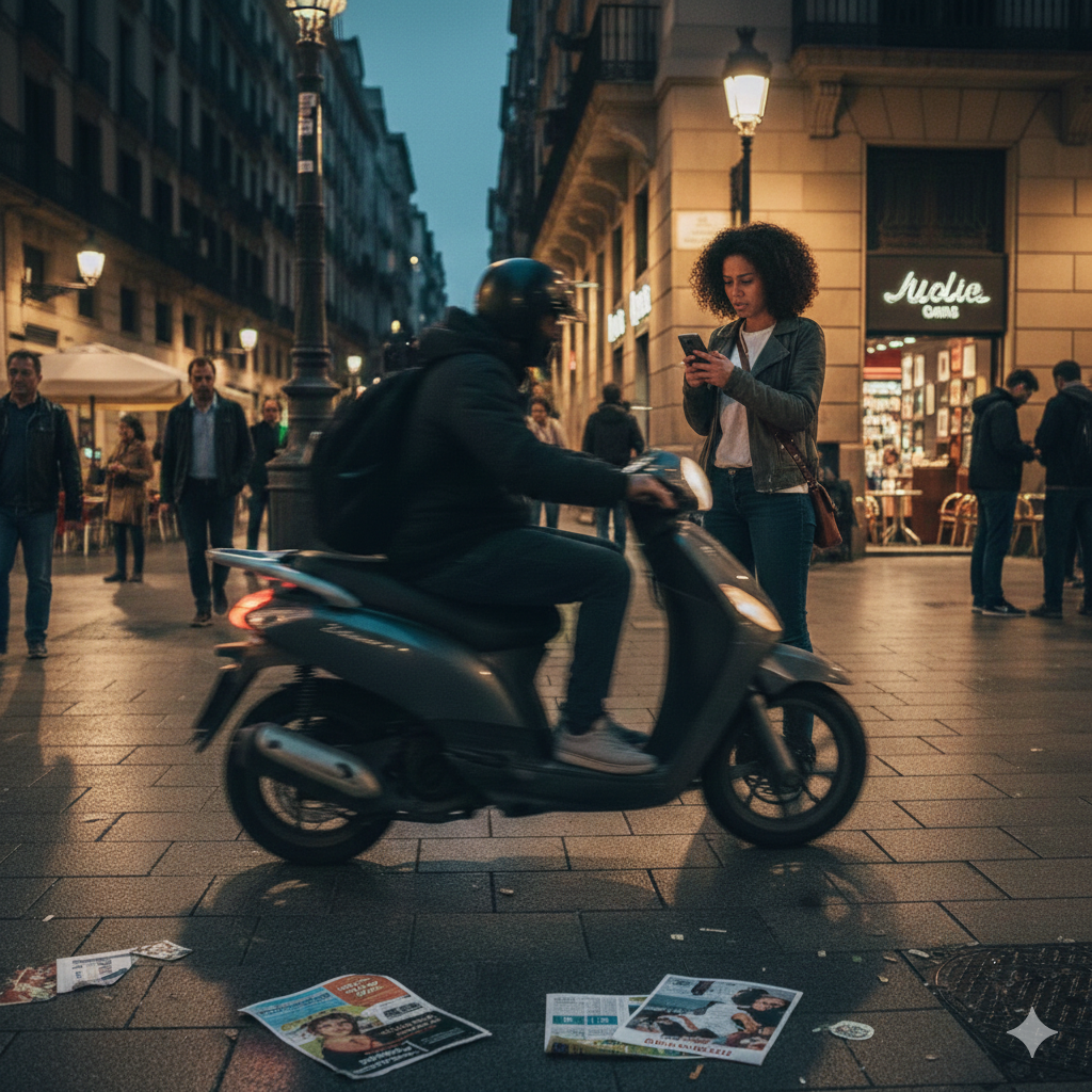 Las Ramblas Barcelona at night where phone theft commonly occurs, highlighting arrival timing safety for solo female travelers