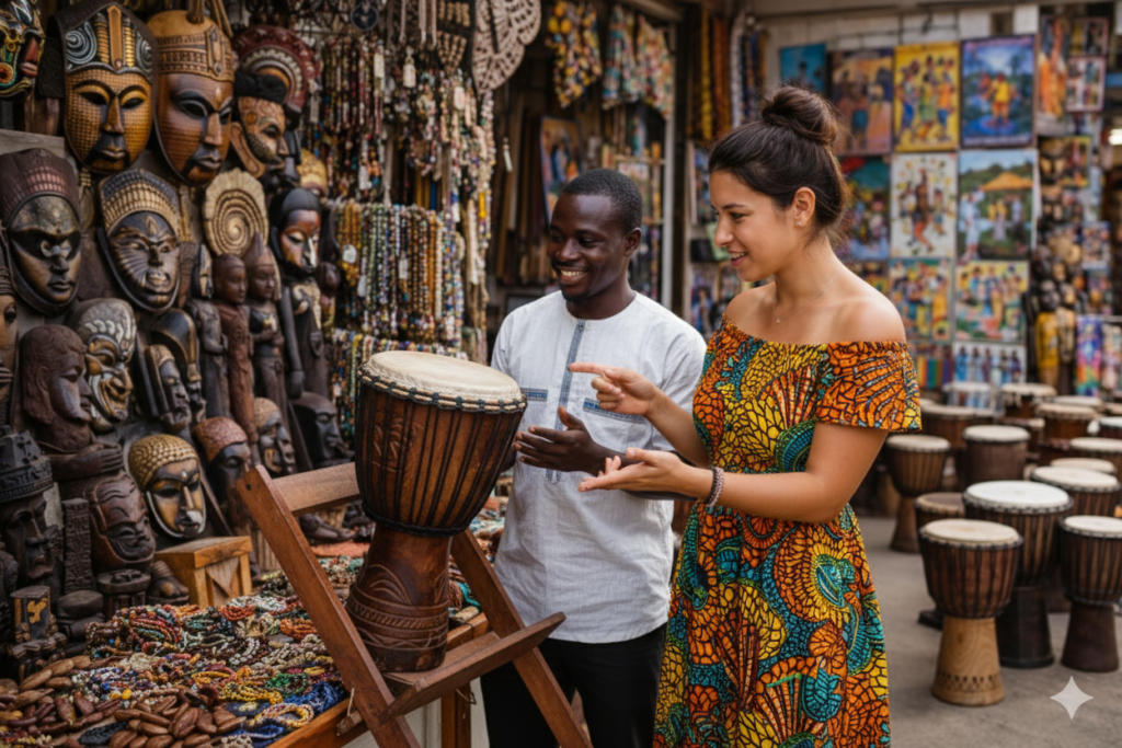Shopping in Accra market