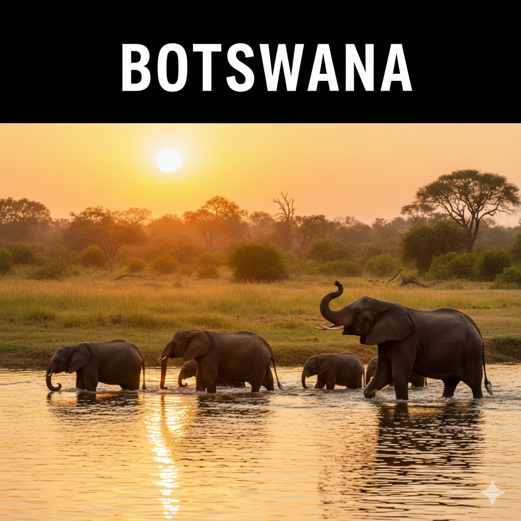 Elephant herds in Botswana, one of Africa’s safest safari destinations for solo female travelers