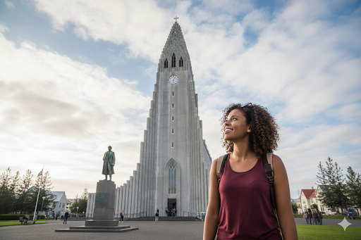 Hallgrimskirkja church Reykjavik Iceland - top attraction for solo female travelers day one itinerary"