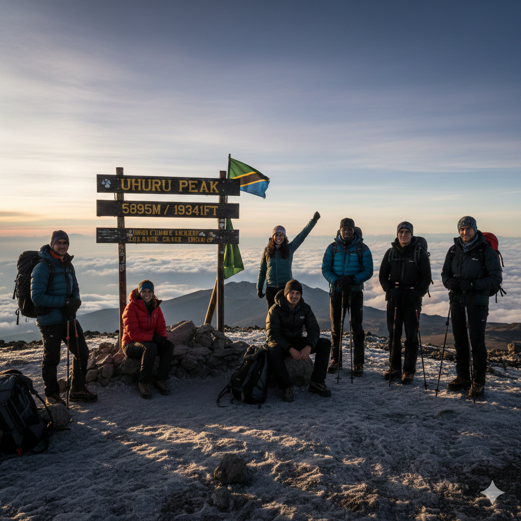 Solo travel at Mount Kilimanjaro Uhuru Peak summit