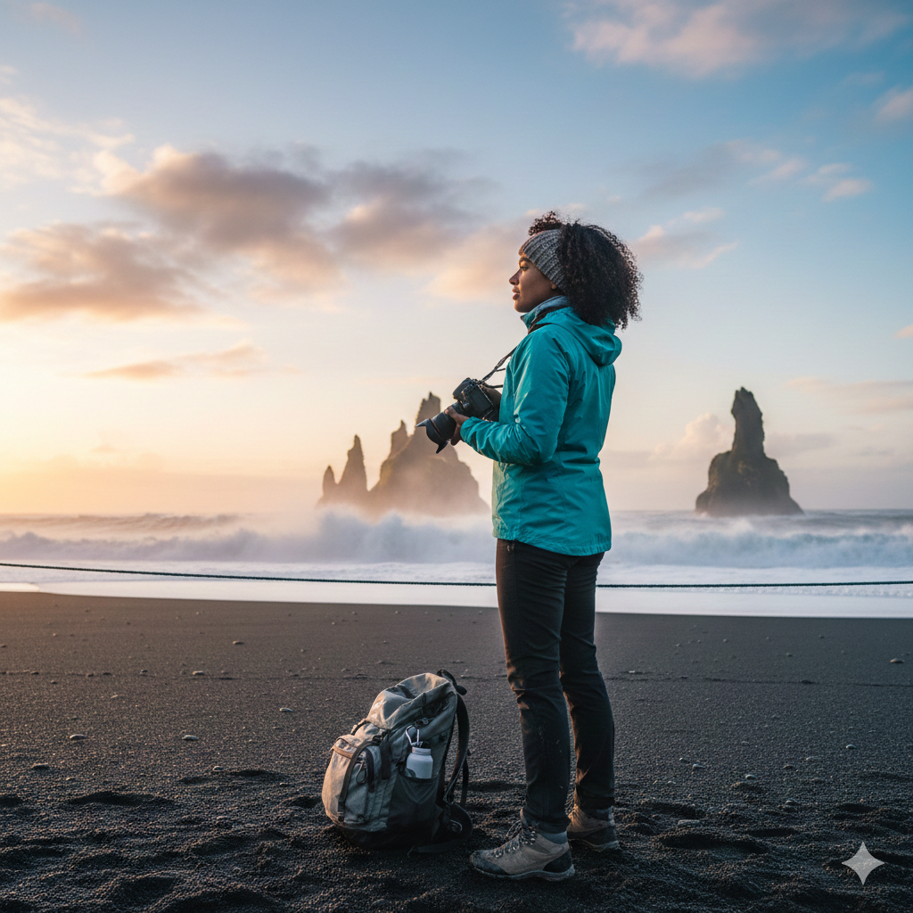 Staying safe in Reynisfjara during the strong waves