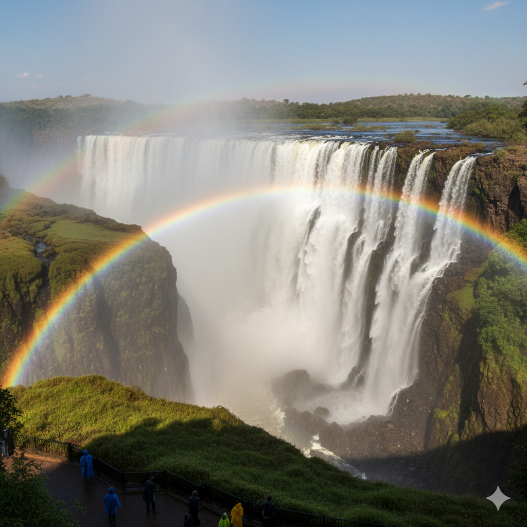 Victoria Falls Zimbabwe viewed on a day trip from Botswana