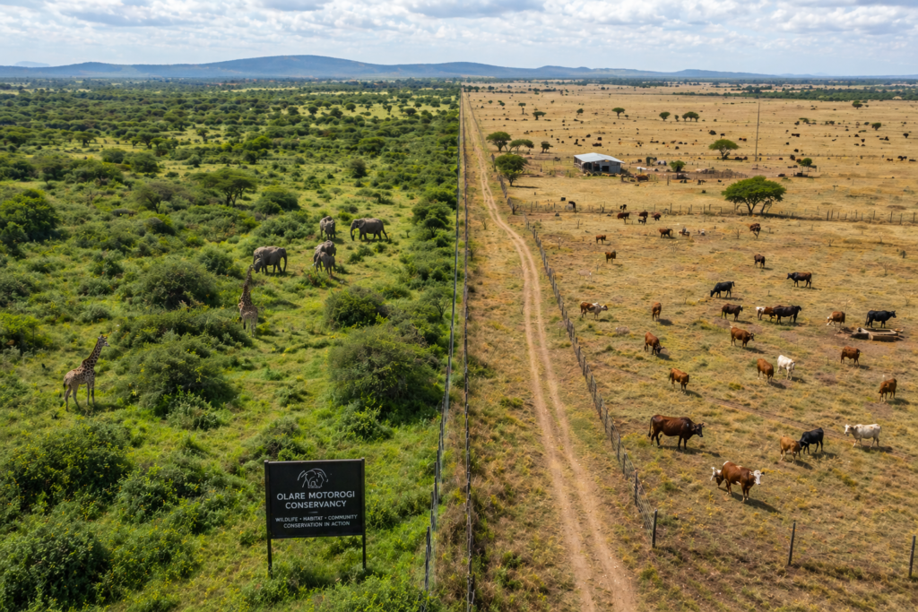 Comparison of wildlife conservancy land and livestock grazing land in East Africa economic land use competition